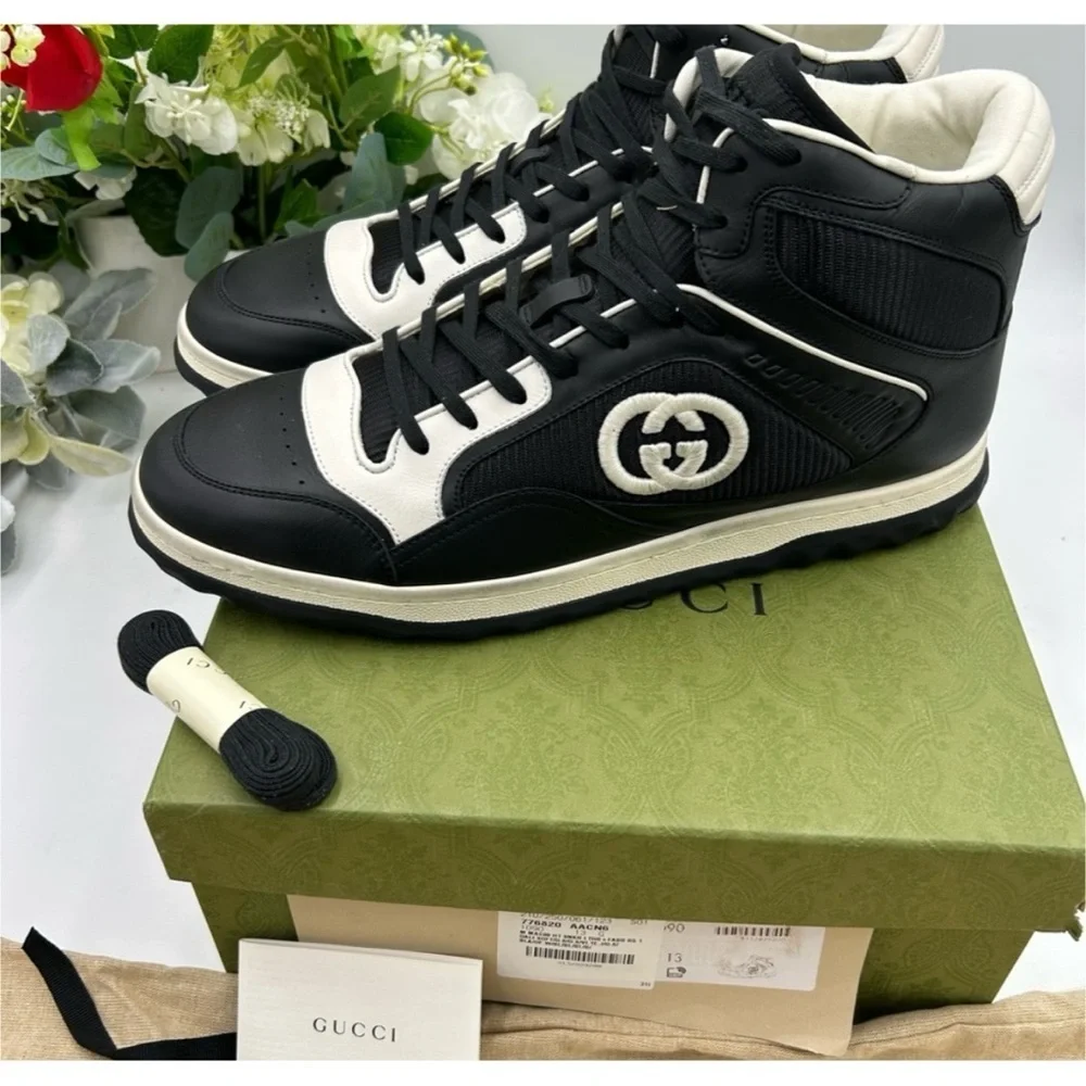 Gucci MAC - 80 high top distressed leather sneakers size 13 made in Italy